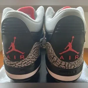 Nike Air Jordan 3 III Elephant Print Cement Brand New Size 10 Rare 324822-061 Nike Air Jordan 3 2008 Black Cement Retro OG Football Cleats  main image 3